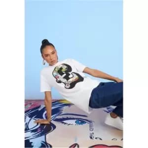 I Saw It First Artist Collaboration White Plus Size D13ego I Bite Lip Graphic Oversized Sweatshirt - White