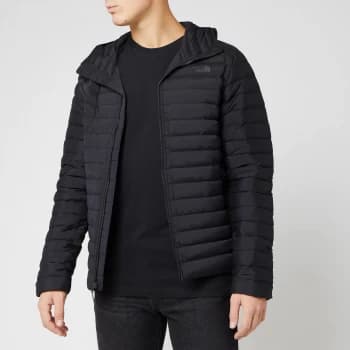 The North Face Mens Stretch Down Hooded Jacket - TNF Black - L