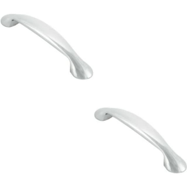 Loops 2x Flared Cabinet Pull Handle 165.5 x 23mm 128mm Fixing Centres Chrome Multi unisex