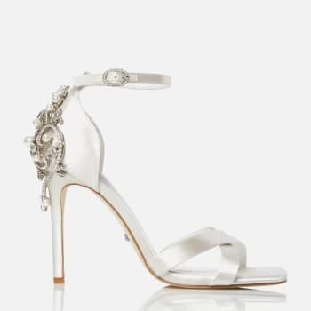 Dune Womens Maridel Satin Heeled Sandals - Ivory - UK 4