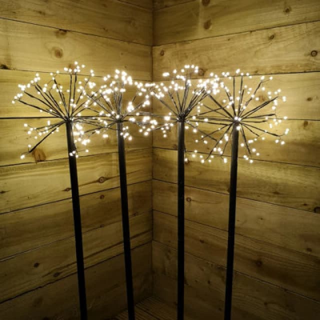 Samuel Alexander 4 X 100Cm Warm White Christmas Sputnik Sparkler Path Lights With 400 Leds