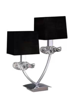 Akira Table Lamp 2 Light E14, Polished Chrome with Black Shades