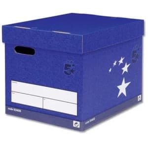 5 Star Elite Superstrong Archive Storage Box Foolscap Blue Pack 10