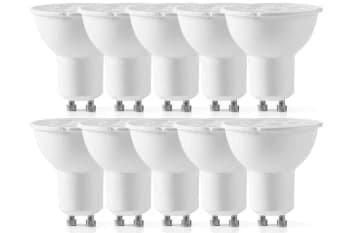 Nedis 4.8W 345 Lumen 2700K Warm White LED Bulb - GU10, 10 Pack