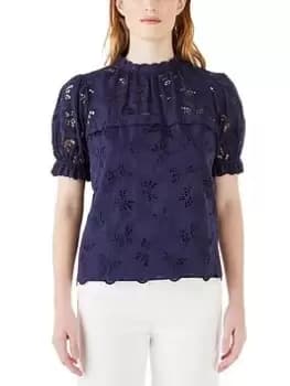 Kate Spade New York Butterfly Eyelet Tee - Navy