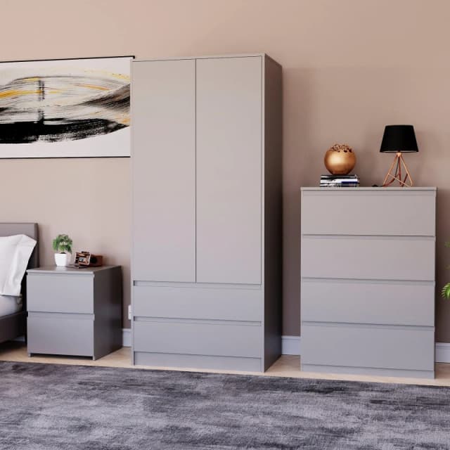 Lassic Vida Designs 3 Piece Denver Bedroom Set 2 Grey unisex One Size