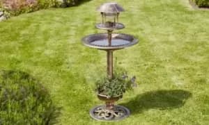 Garden Bird Hotel with Solar Light, Verdigri