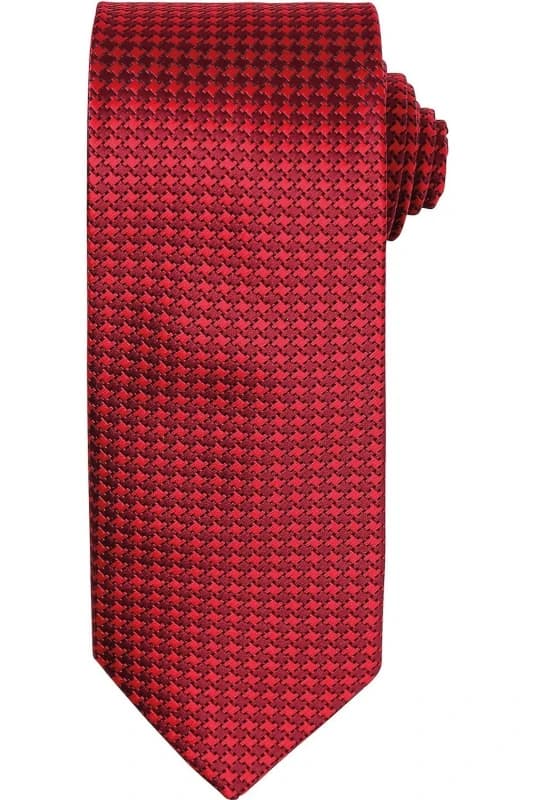 Premier Premier Puppytooth Tie in Red Red One Size Unisex 5063470392490