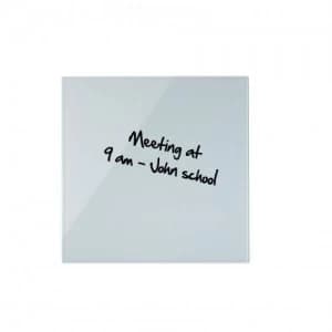 Bi-Office Black Glass Memo Tile Board 48x48cm