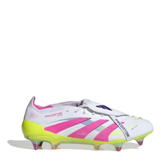 adidas Predator Elite Fold-Over Tongue Adults Soft Ground Football Boots White/Pink male 6.5 (40)