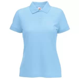 Fruit Of The Loom Womens Lady-Fit 65/35 Short Sleeve Polo Shirt (L) (Sky Blue)