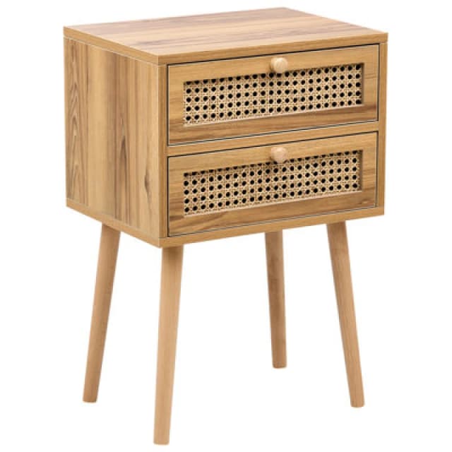 Beliani Bedside Table Butte Light Brown