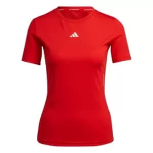 adidas Techfit Training T-Shirt Womens - Red