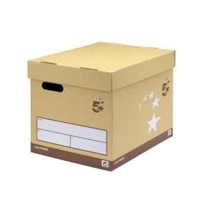 5 Star Elite Superstrong Archive Storage Box Foolscap Sand FSC Pack of 10
