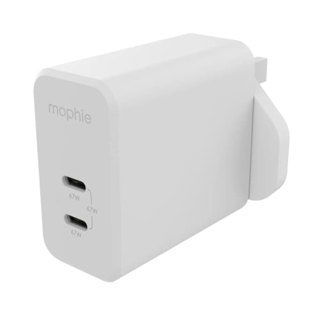 Mophie mophie Accessories-Wall Adapter-USB-C-PD-DUAL-67W-GAN-White-UK (2xUSBC) 409909305