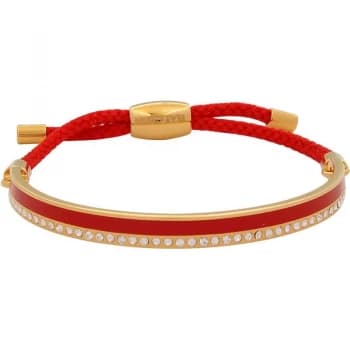 Skinny Plain Sparkle Red & Gold Friendship Bangle