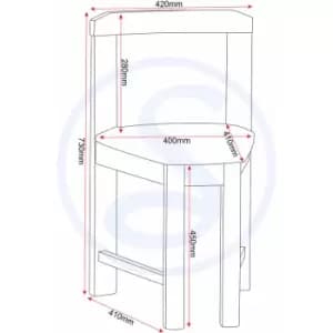 Seconique - Windsor Oak Stowaway Dining Table & 4 Brown Faux Leather Chairs Set