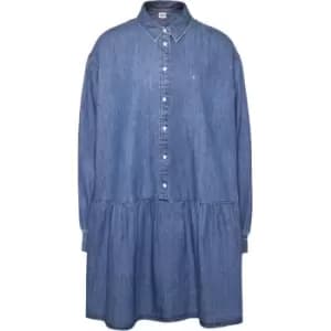 Tommy Jeans Tjw Crv Chambray Shirt Dress - Blue
