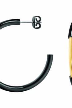 Ladies Calvin Klein Black Ion-plated Steel & Gold Plated Disclose Earrings KJ5FBE200100