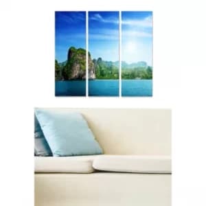 MDF95000683 Multicolor Decorative MDF Painting (3 Pieces)