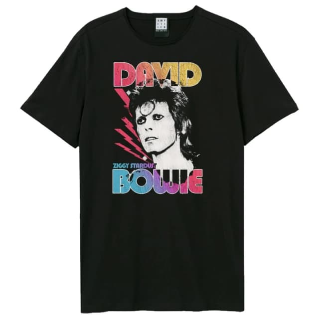 Amplified Amplified Men Ziggy Ombre Stardust David Bowie T-Shirt in Black Size: X-Small Black XS Male 5063852063086