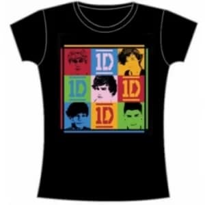 One Direction 9 Squares Skinny Black TS: Medium