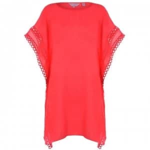 Ted Baker Lace Trim Dress - RED