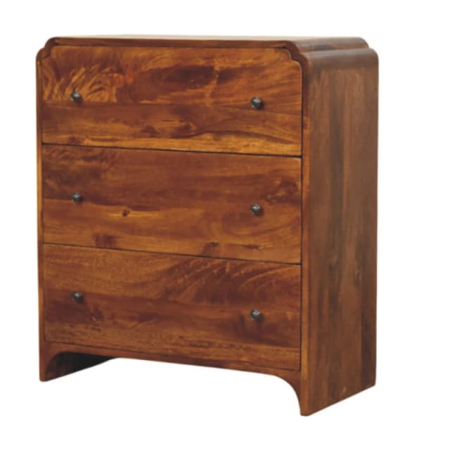 Artisan Furniture Artisan Furniture Solid Wood Newton Chestnut Chest, 3 Drawers, Dark Brown