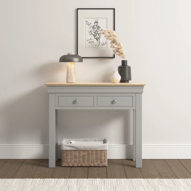 Seconique Bordeaux Console Table - Pebble Grey/oak Fully Assembled