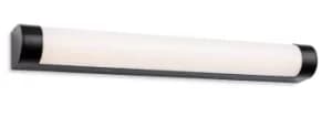 Lima Bathroom LED Wall Light 600mm Black with Opal Diffuser IP44