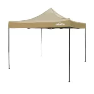 Dellonda Premium 3 x 3m Pop-Up Gazebo PVC Coated + Carry Bag Beige Canopy DG130