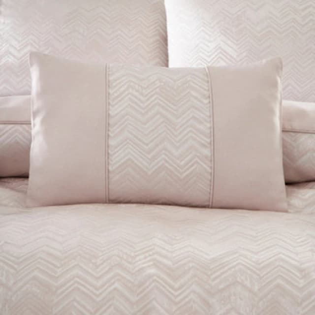 Portfolio Home Antibes Chevron Waves Pink Rectangular Filled Boudoir Cushion Pillow Bed Sofa 32 X 50Cm