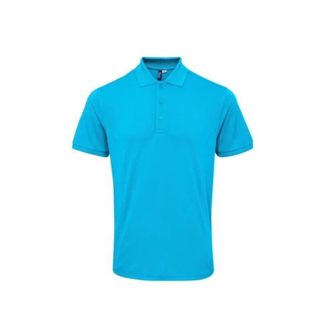 Premier Premier Men Coolchecker Plus Pique Polo With CoolPlus in Turquoise Size: Small Turquoise S Male 5057819682205