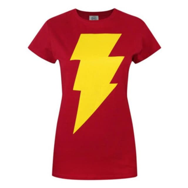 (Large) DC Comics Short Sleeved T-Shirt (Womens Red)