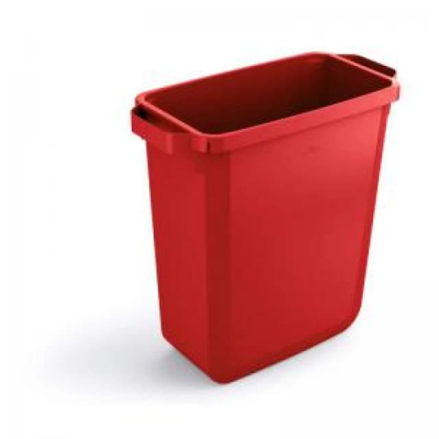 Durable DURABIN 60L Rectangular - Food Safe Waste Recycling Bin - Red Red unisex