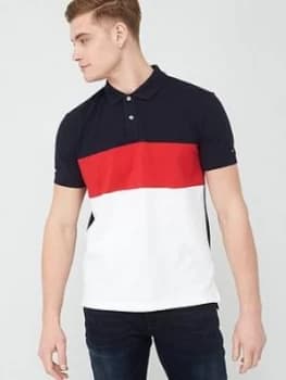 Tommy Hilfiger Colourblock Regular Fit Polo Shirt - Multi, Desert Sky Navy Size M Men