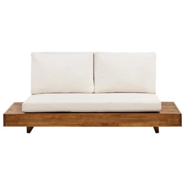 Beliani Garden Sofa 2 Seater Marettimo Certified Acacia Wood Brown