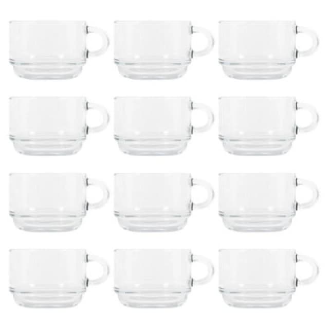 LAV Glassware Lav Cozy Stacking Glass Coffee Cups - 270ml - Pack Of 12