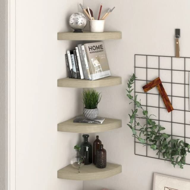 VIDAXL Vidaxl - Floating Corner Shelves 4 pcs Oak 25x25x3.8cm mdf 8720286075371