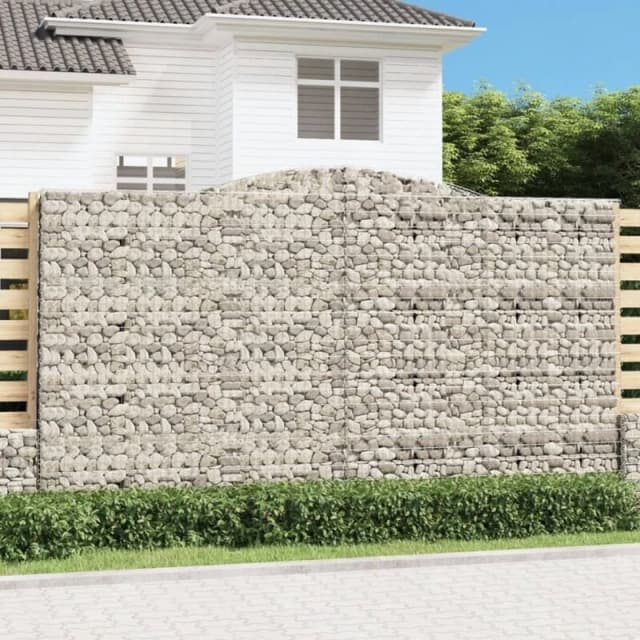 VIDAXL Arched Gabion Baskets 2 pcs 400x30x220/240cm Galvanised Iron vidaXL 8720845575274