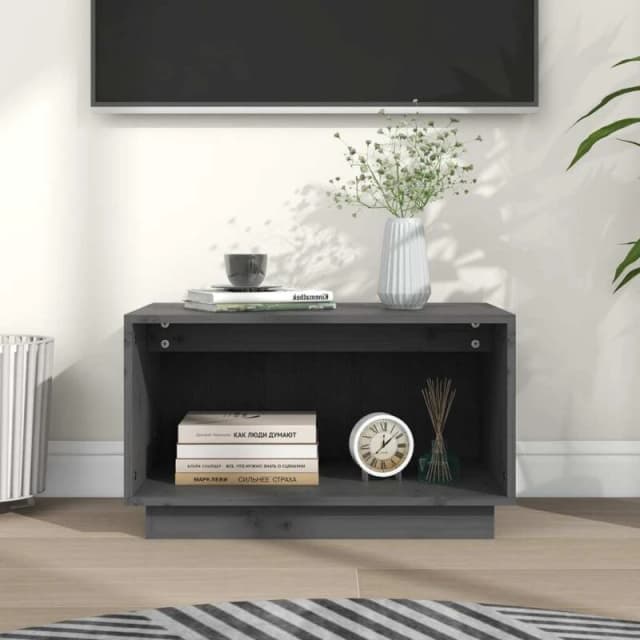 VIDAXL TV Cabinet Grey 60x35x35cm Solid Wood Pine Vidaxl 8720286904640