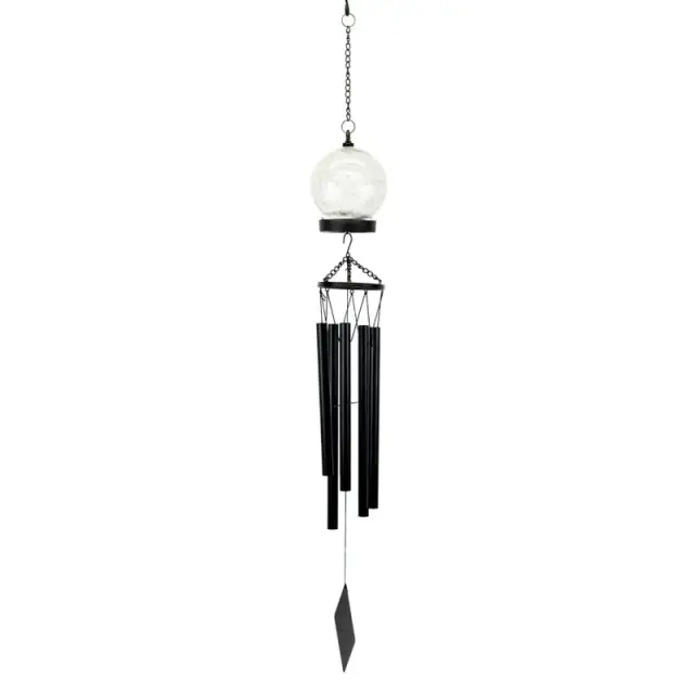 Streetwize Solar LED Crackle With Wind Chime - Black One Size