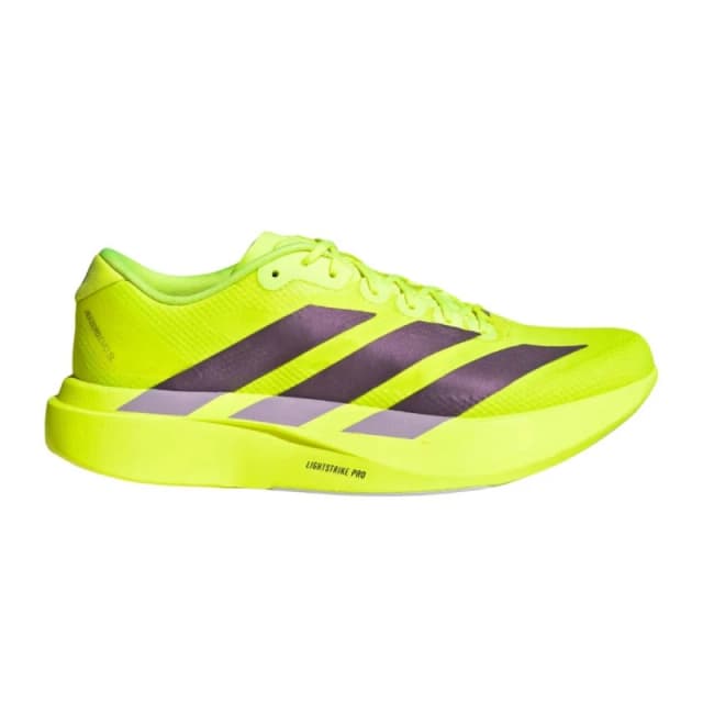 Adidas Adizero EVO SL Woven Yellow Purple SS26 Shoe, Size UK 8.5