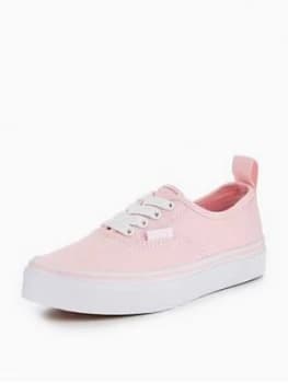 Vans Uy Authentic Elastic Lace Childrens Trainer PinkWhite Size 1