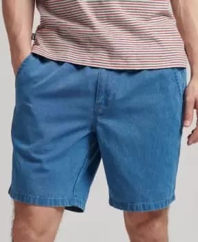 Superdry Mens Vintage Sunscorched Shorts Blue / Light Wash Indigo - Size: L