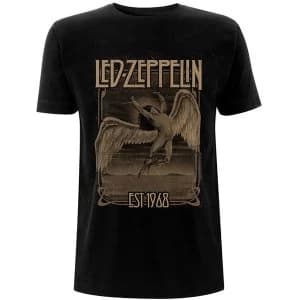Led Zeppelin - Faded Falling Unisex Large T-Shirt - Black