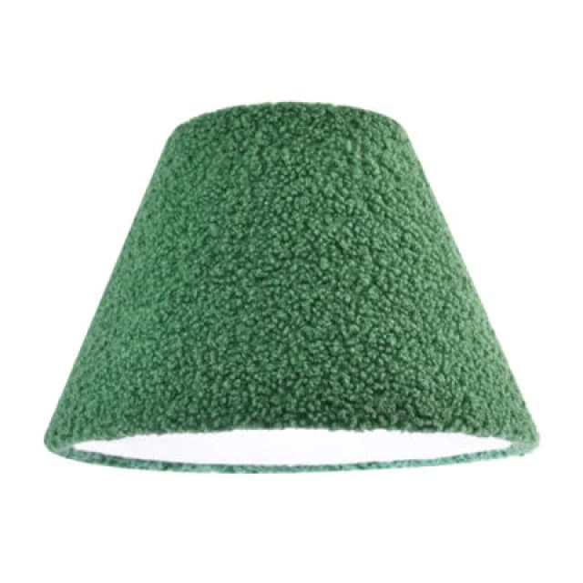 Happy Homewares Emerald Green Textured Velvet Wool Fabric Lamp Shade With White Inner