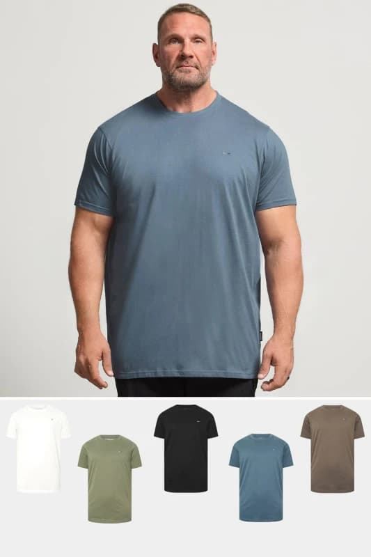 BadRhino Mens 5 Pack Extra Long T-Shirts Size: 3XL Multicolor Male 3XL