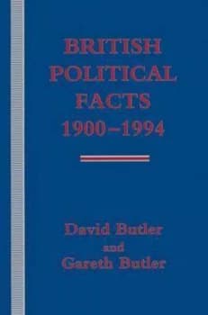 British Political Facts 1900-1994 by David Butler Paperback