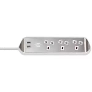Brennenstuhl Estilo Corner Extension Lead 240V 3-Gang 13A White 2m